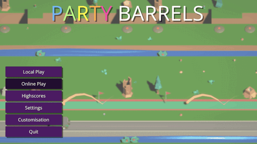 Party barrels main menu
